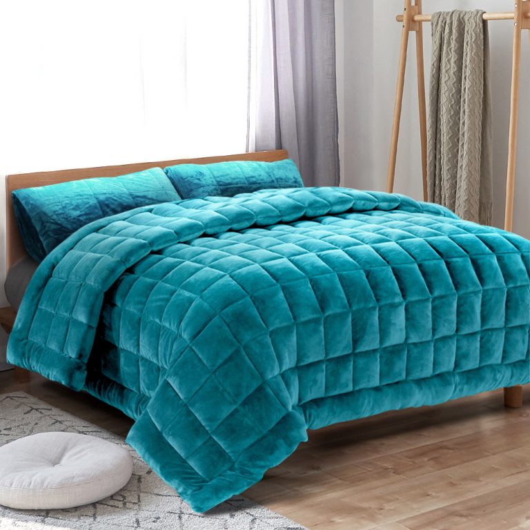 Giselle Bedding Faux Mink Quilt Comforter Winter Weighted Throw Blanket